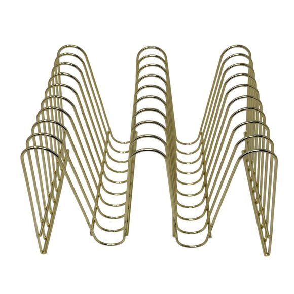 2 Vintage Gold Metal Letter Holder LP Vinyl Record Organizers 1980s, 80s Style, - Picture 3 of 4